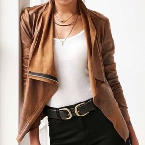 Zara brown suede zip jacket cardigan make an offer